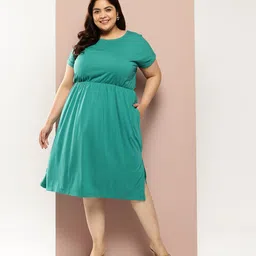 Sztori Plus Size Side Slits A-Line Dress image 1