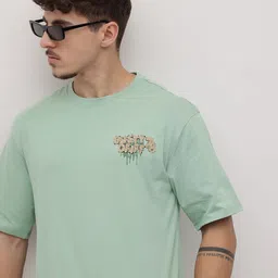 The Roadster Life Co. Men Drop-Shoulder Sleeves Pure Cotton Applique T-shirt-picture-11