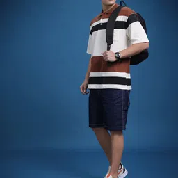 The Roadster Life Co. Striped Polo Collar Drop-Shoulder Sleeves T-shirt-picture-20