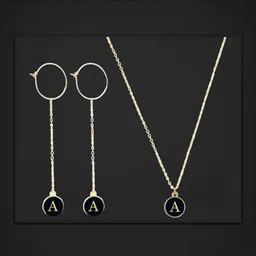 MYKI Gold-Plated Stainless Steel Pendant With Earrings-image-21