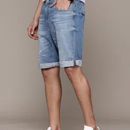 Petrol Men Distressed Denim Shorts image 2