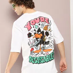 Kook N Keech Looney Tunes Men Bugs Bunny Printed Pure Cotton Drop-Shoulder Sleeves T-shirt-picture-24
