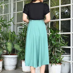 Sadhnazon Green Viscose Rayon Dresses-image-46