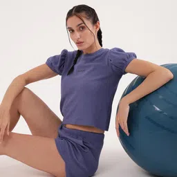 Slumber Jill Velvet Round-Neck Top With Shorts Co-Ords-image-23
