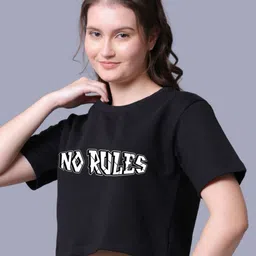 Lazy Lush Women Pack of 2 Typography Printed Cotton Crop Tops image 5