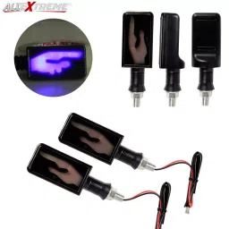 Allextreme EXHIBB2 Hand Style LED Side Indicator Light Front Rear Universal Fit Turn Signal Lamp for Bikes and Motorcycles (Blue, 2 PCS) image 5