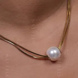 STERLYN Gold-Plated Spherical Pendants with Chains image 2