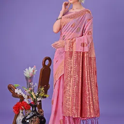 Panzora Woven Design Zari Linen Blend Saree image 2