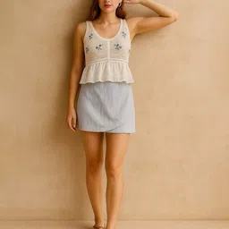 sollobell Self Design Peplum Top image 5