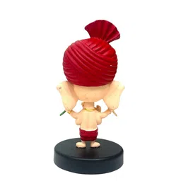 AUGEN Beige & Red Ganesh Figure Bobblehead Showpiece image 4