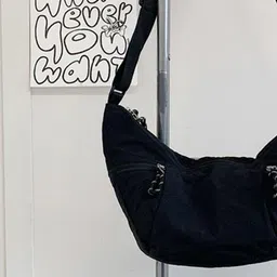 StyleCast x Revolte Women Solid Half Moon Zip Detail Shoulder Bag image 2