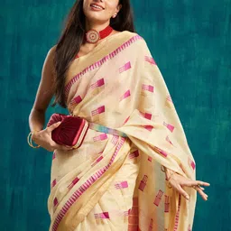 RACHNA Abstract Printed Ready to Wear Dharmavaram Saree image 5