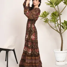 Boholyfe Print Bishop Sleeve A-Line Maxi Dress image 2