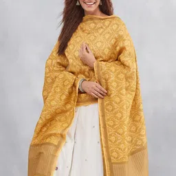 Fabindia Ethnic Motifs Printed Cotton Silk Dupatta image 3