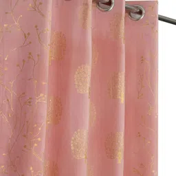 Galaxy Home Decor Pink Set of 2 Floral Room Darkening Door Curtain-picture-36