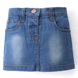 Babyhug Mid Thigh Length Solid Color Stretchable Denim Skirt - Light Blue-picture-28