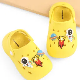 Cute Walk by Babyhug Back Strap Closure Clogs with Spaceship Applique - Yellow-picture-16