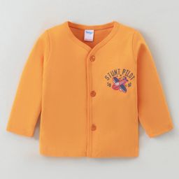 Tango Interlock Cotton Knit Full Sleeves Jhabla with Aeroplane Print - Orange-picture-36