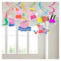 Zyozi Peppa Pig Theme Swirls Hanging, Peppa Pig Swirls for Decoration - Pig Swirls for Decoration Multicolor - 6 Pcs-picture-18