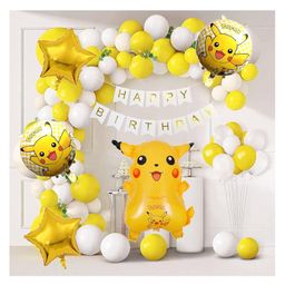 Bubble Trouble Pekachu Pokomon Theme Birthday Decoration Set Of 88 Pcs Multicolor-picture-4
