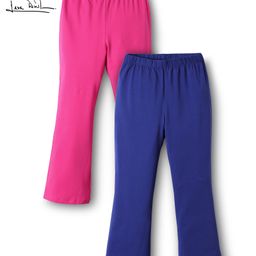 arias by lara dutta Arias Cotton Knit Full Length Solid Colour Leggings Pack Of 2 - Navy Blue & Pink-picture-15