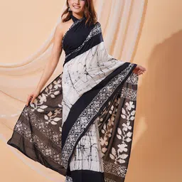 shivanya  handicrafts Shivanya Handicrafts Batik Printed Pure Cotton Block Print Saree image 5
