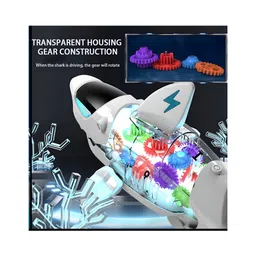 NEGOCIO Light & Sound Educational Gear Concept Shark Bump and Go Sea Animal Model Movable Electric Shark Toy- PACK OF 1- COLOR MAY VARY image 2