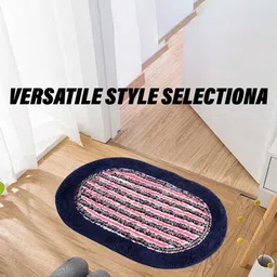 Kuber Industries Blue Oval Lining Floor Doormats image 2