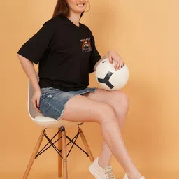 Kushi Flyer Women Pack of 2 Naruto Graphic Printed Round Neck Relaxed Fit T-shirts image 3