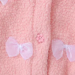 Kookie Kids Full Sleeves Jacket With Bow Applique - Pink image 4