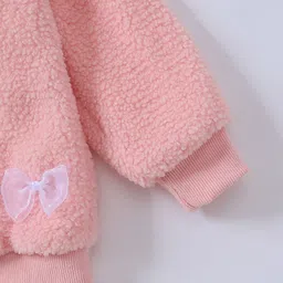 Kookie Kids Full Sleeves Jacket With Bow Applique - Pink image 5