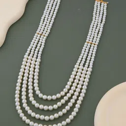 GC PREMIUM JEWELLERY Men Gold-Plated Artificial Pearls Beaded Layered Necklace-picture-10