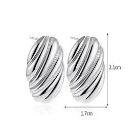 AQUASTREET 18K Silver-Plated Oval Shaped Studs image 3