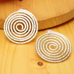 Madame Silver Circular Drop Earrings-picture-30