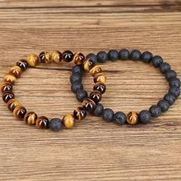 Divine souvenirs Unisex Set Of 2 Artficial Beaded Wooden Elasticated Bracelets-picture-43