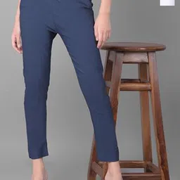 Comfort Lady Women Pack Of 2 Linen Cotton Elastic Waist Pencil Trousers-picture-31