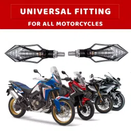 Allextreme EXAIBB2 9 LED Arrow Shape LED Side Indicator Light Front Rear Universal Fit Turn Signal Lamp for Bikes and Motorcycles (Blue, 2 PCS) image 2