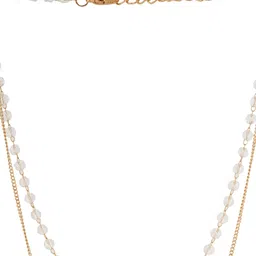 JOKER & WITCH Gold-Toned & White Layered Oxidised Chain image 4