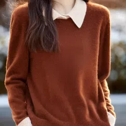 StyleCast Women Shirt Collar Cashmere Pullover-picture-32