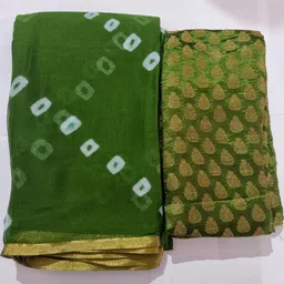DURGA EMPORIO Bandhani Printed Saree With Blouse Piece image 1