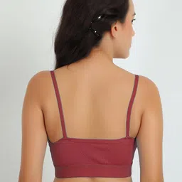 samvar Women Cotton Maroon,Green Non Padded Non-Wired Lingerie Bra Sport wear Gym Crop Tank Top image 3