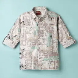 Radutu Full Sleeves Abstract Printed Shirt - Grey-picture-19