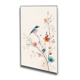 nestroots Pink & Blue 4 Pieces Canvas Birds on Branch Wall Arts image 3