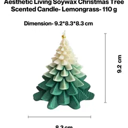 Aesthetic Living Soy wax Christmas Tree Scented Candle- Lemongrass image 3