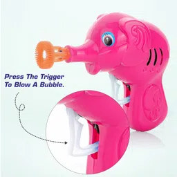 Aditi Toys Elephant Bubble Gun Toy for Kids with 100 ml Bubble Liquid Bottle (Pink) Toy Bubble Maker image 4