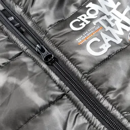 Junior Killer Full Sleeves Typography Printed Quilted Heavy Winter Jacket - Grey image 4