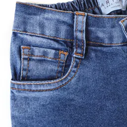 arias by lara dutta Arias Cotton Stretch Woven Carrot Fit Full Length Jeans with Boe Embroidery -Light Wash image 5