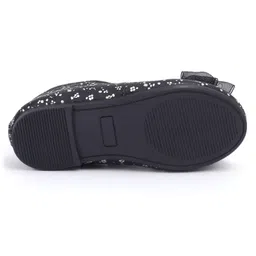 Babyoye Slip On Ballerinas with Butterfly Applique - Black image 5