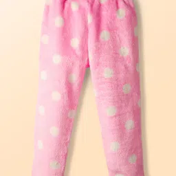 Babyhug Full Sleeves Winter Wear Suit Set with Polka Dot Print - Pink image 5