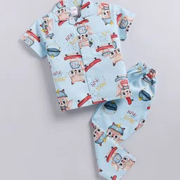 NAUTI KIDZ Boys Cartoon Characters Printed Pure Cotton Night suit-picture-24